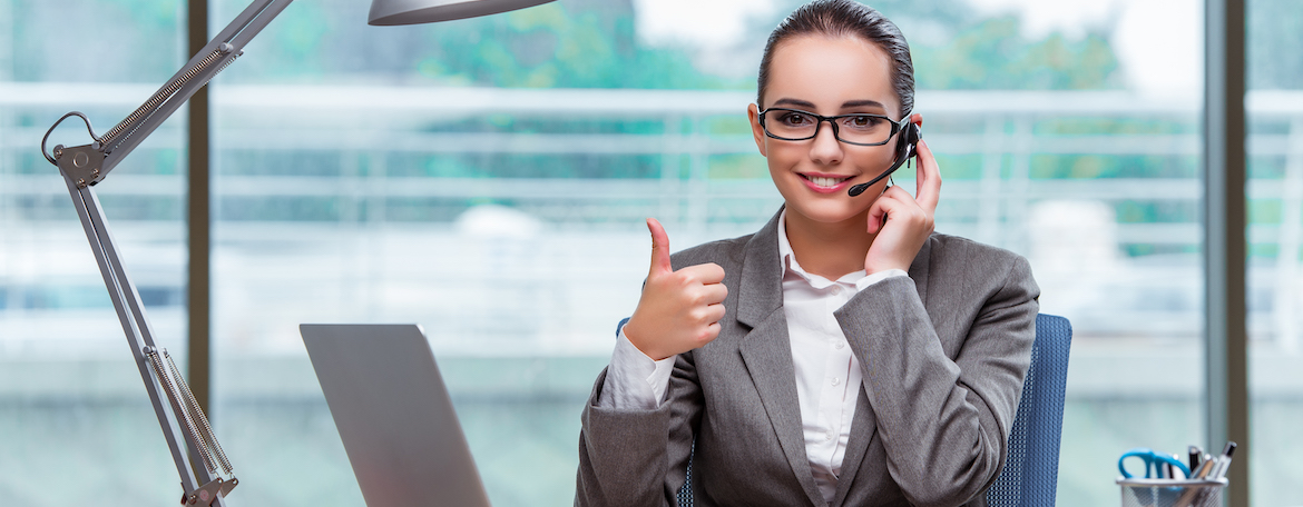 call center operator in business concept