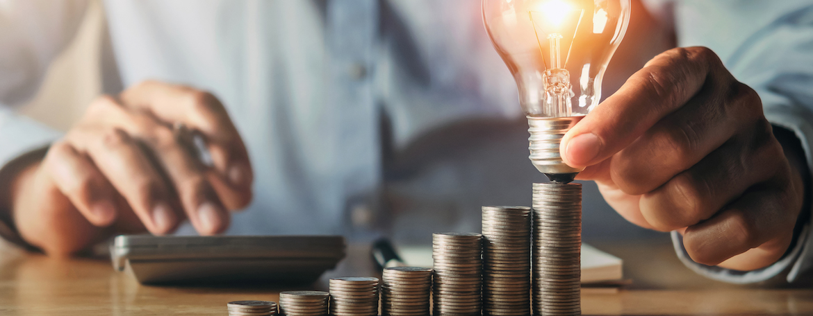 light bulb idea concept with innovation idea finance accounting