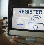 Register log in use password concept